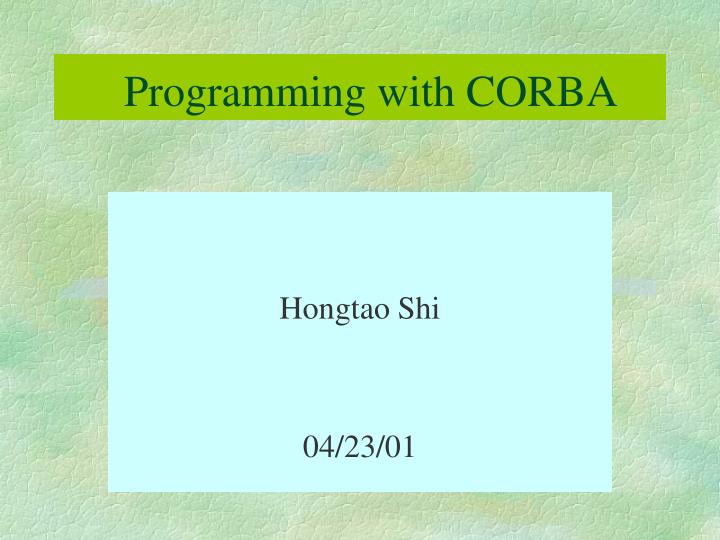 programming with corba