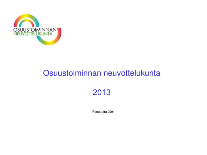 osuustoiminnan neuvottelukunta 2013