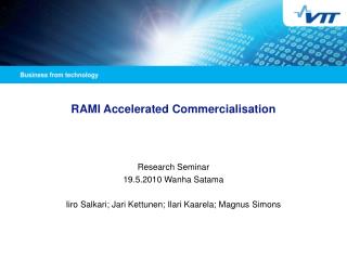 RAMI Accelerated Commercialisation