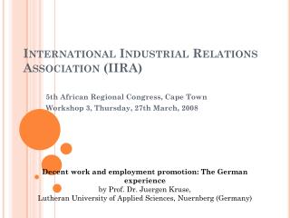 International Industrial Relations Association (IIRA)