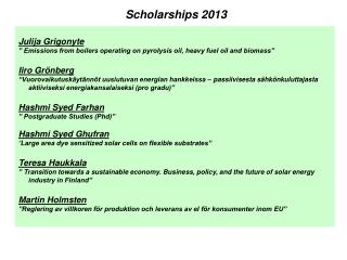 Scholarships 2013