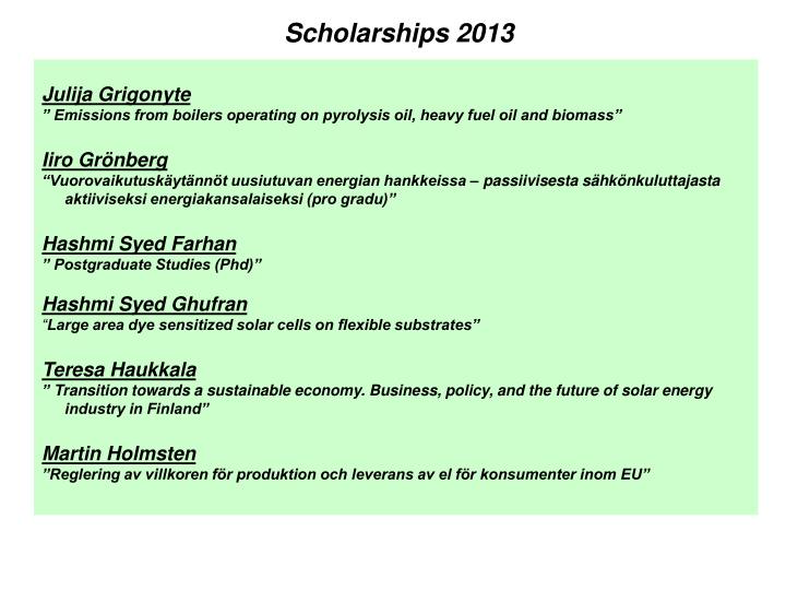 scholarships 2013