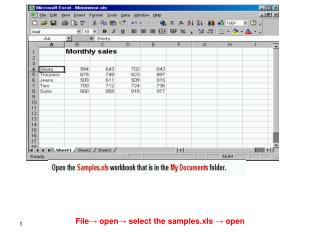 File? open? select the samples.xls ? open