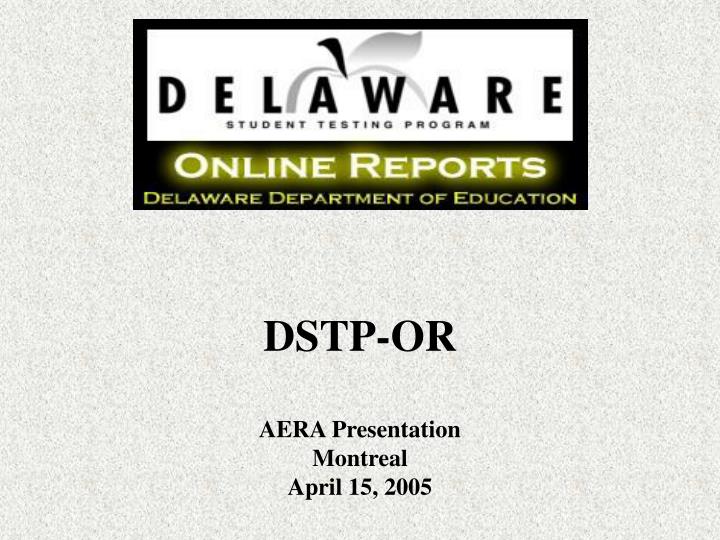 dstp or aera presentation montreal april 15 2005