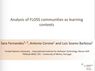 Analysis of FLOSS communities as learning contexts