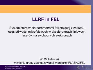 LLRF in FEL