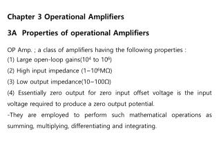 Chapter 3 Operational Amplifiers 3A Properties of operational Amplifiers