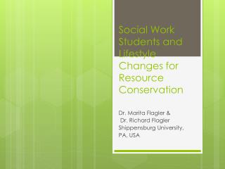 Social Work Students and Lifestyle Changes for Resource Conservation