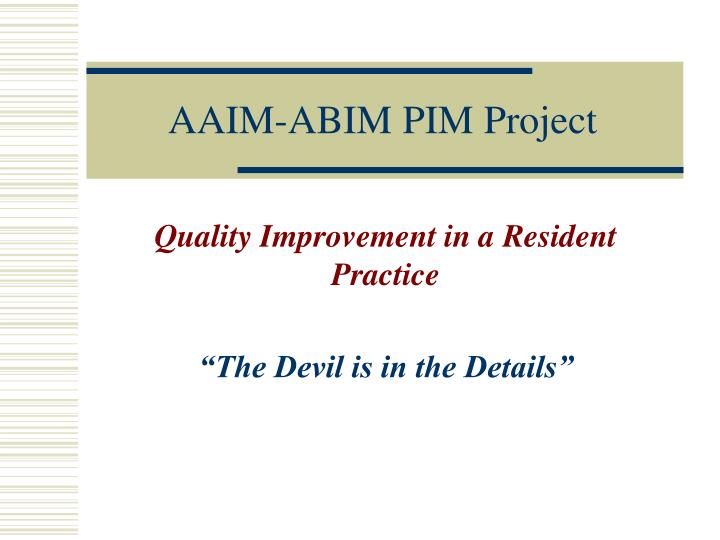 aaim abim pim project
