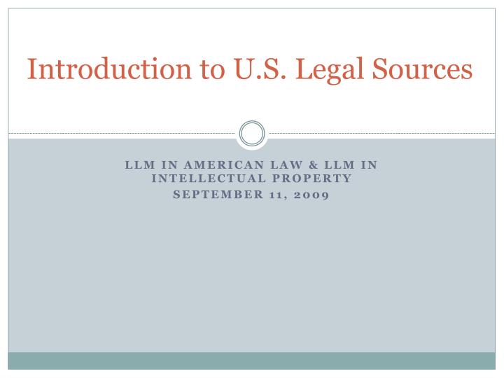 introduction to u s legal sources