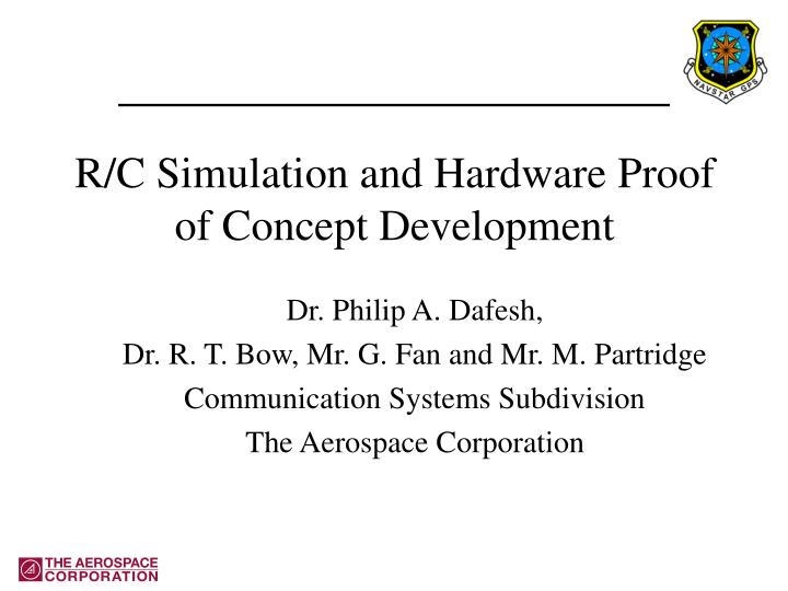 r c simulation and hardware proof of concept development