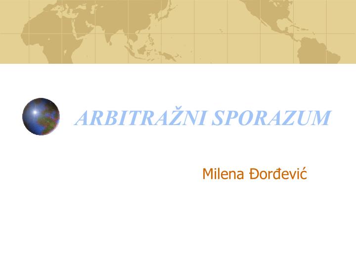 arbitra ni sporazum