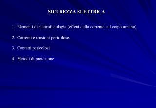 sicurezza elettrica