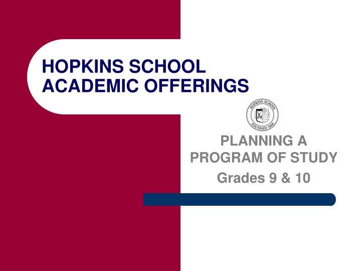 hopkins school academic offerings