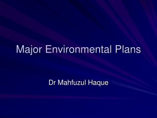 Major Environmental Plans
