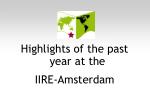 Highlights of the past year at the IIRE-Amsterdam