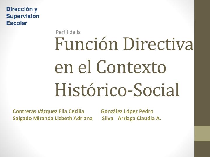 funci n directiva en el contexto hist rico social