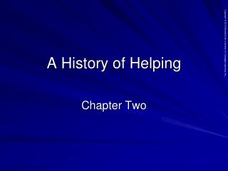 A History of Helping