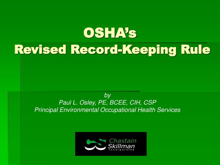 osha s revised record keeping rule