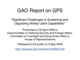 GAO Report on GPS