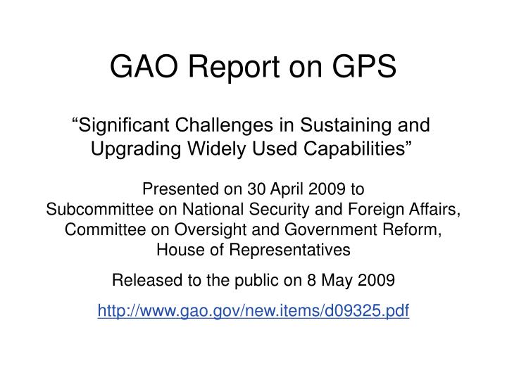 gao report on gps