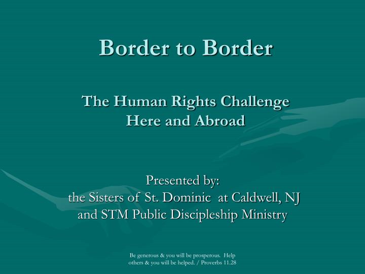 border to border the human rights challenge here and abroad