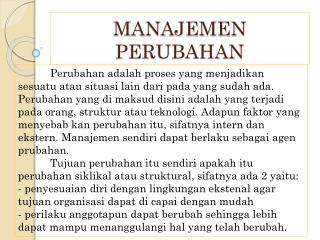 manajemen perubahan