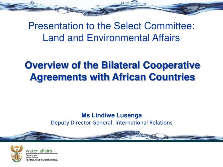 overview of the bilateral cooperative agreements with african countries