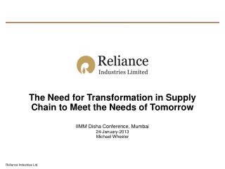 The Need for Transformation in Supply Chain to Meet the Needs of Tomorrow