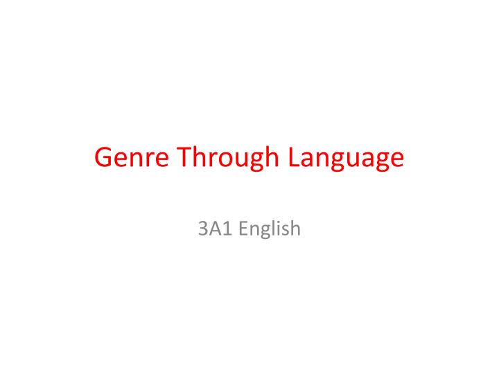 genre through language