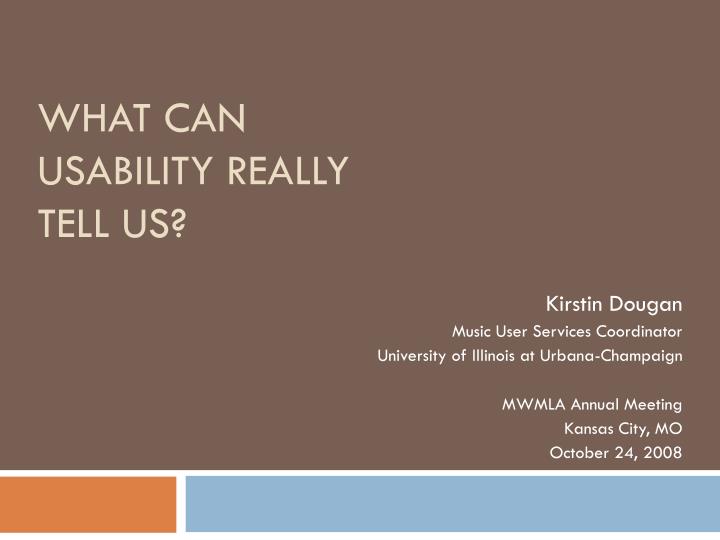 what can usability really tell us