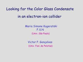 Looking for the Color Glass Condensate