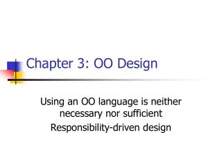 Chapter 3: OO Design