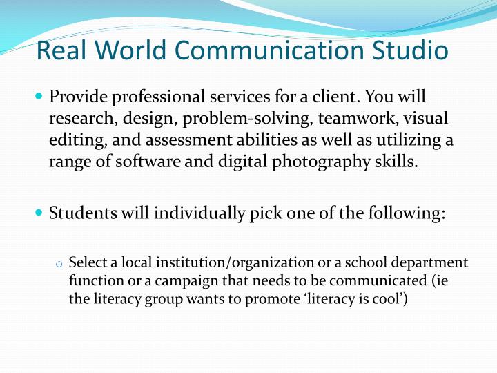 real world communication studio