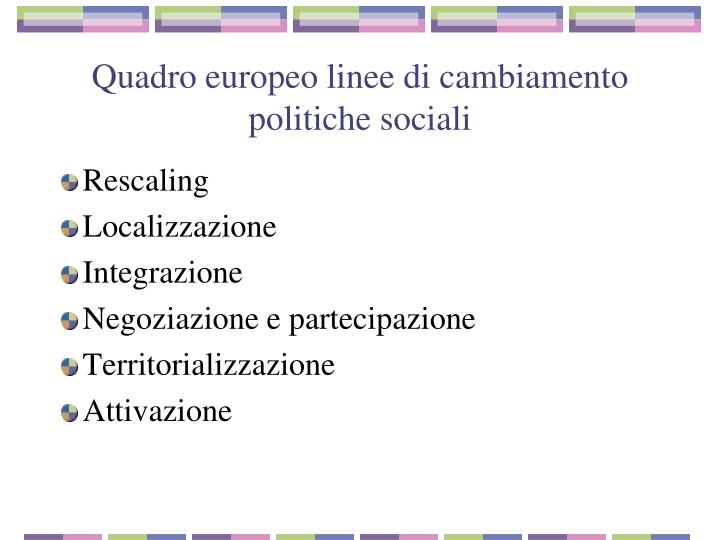 quadro europeo linee di cambiamento politiche sociali