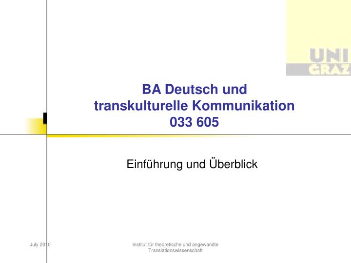 ba deutsch und transkulturelle kommunikation 033 605