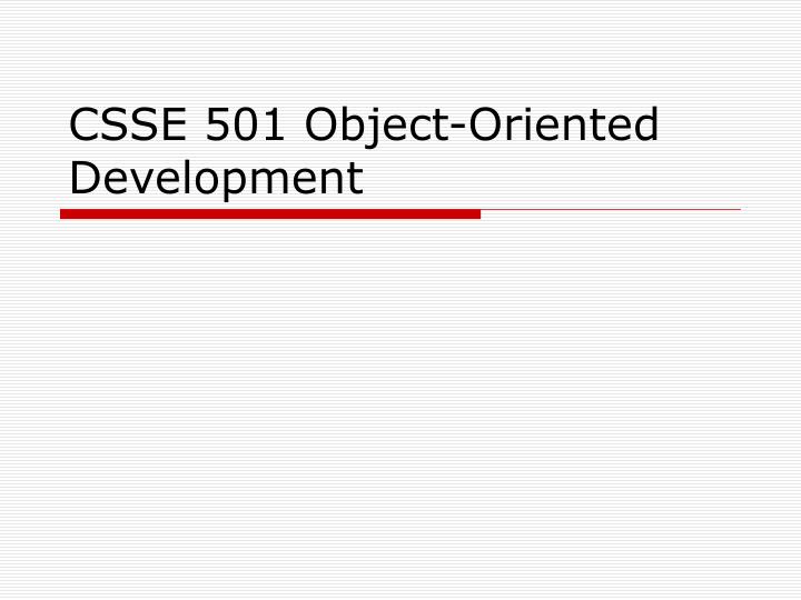 csse 501 object oriented development