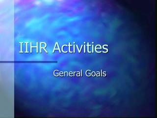 IIHR Activities