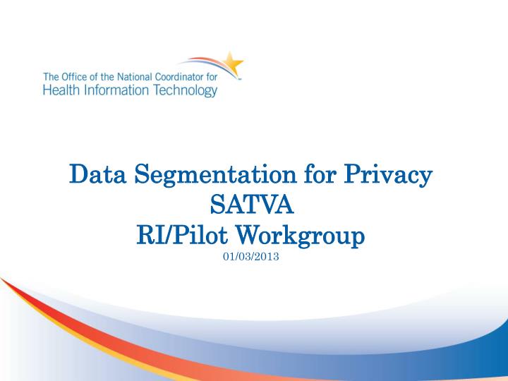 data segmentation for privacy satva ri pilot workgroup 01 03 2013