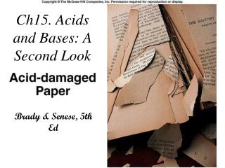 Ch15. Acids and Bases: A Second Look