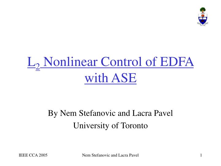 l 2 nonlinear control of edfa with ase