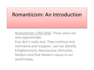 Romanticism: An Introduction