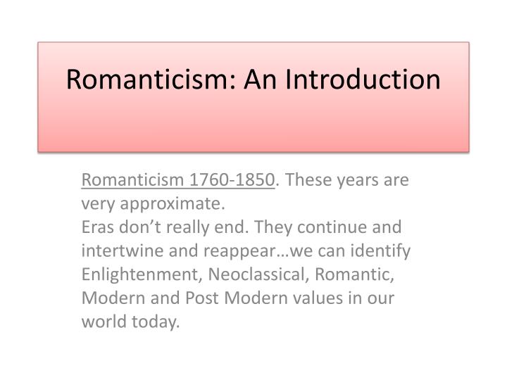 romanticism an introduction