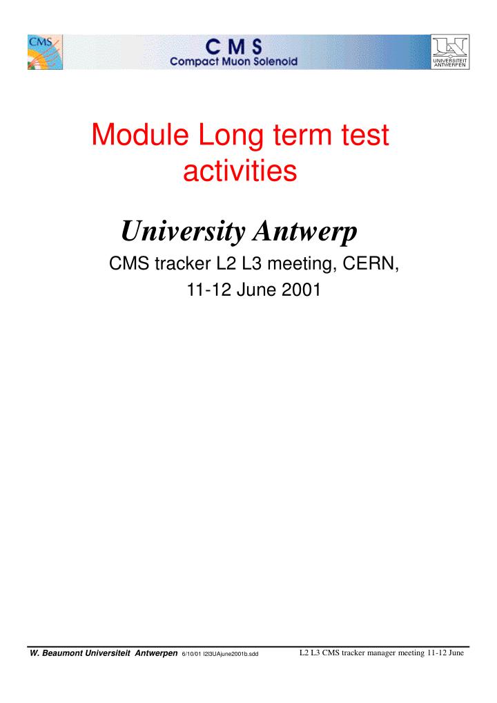 module long term test activities