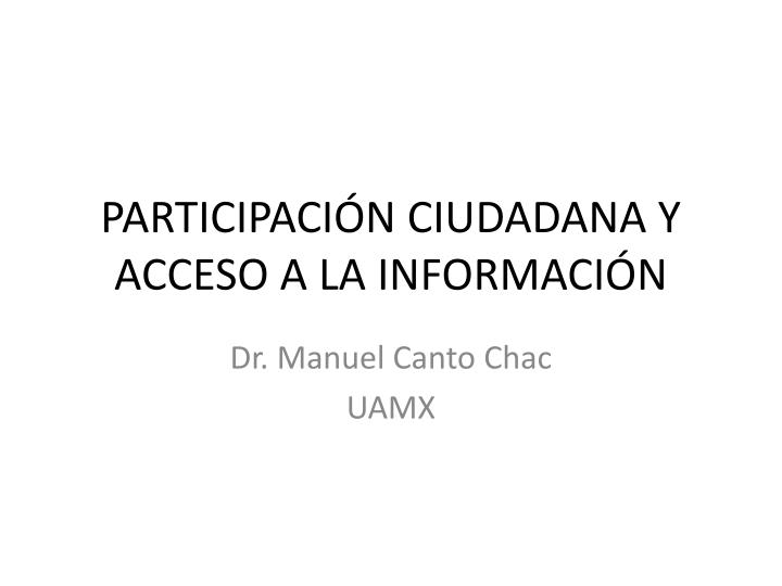 participaci n ciudadana y acceso a la informaci n