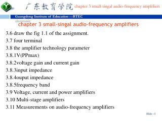 chapter 3 small-singal audio-frequency amplifiers