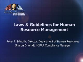 Laws &amp; Guidelines for Human Resource Management