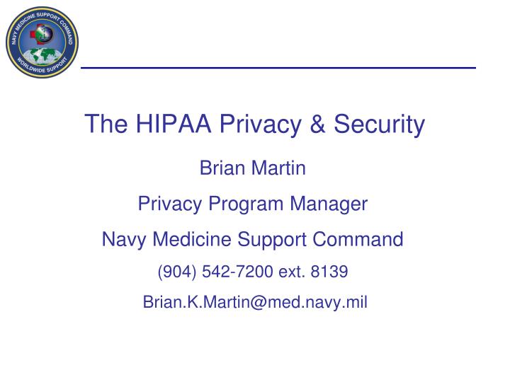 the hipaa privacy security