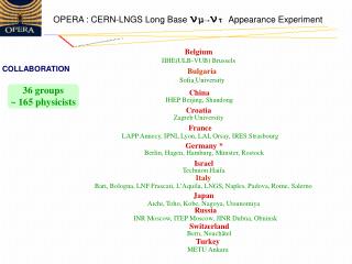 OPERA : CERN-LNGS Long Base ? ? ? ? ? Appearance Experiment
