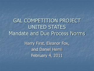 GAL COMPETITION PROJECT UNITED STATES Mandate and Due Process Norms